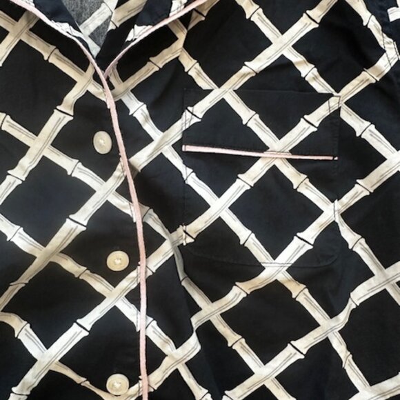 Brooks Brothers Women's Preppy Navy & White Bamboo Print Pajama Shorts Set, XS - Picture 4 of 12